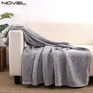 Couverture en jersey gris pour lit, respirante, pour canapé, couverture fine en tricot, légère, jetée, couverture de sweat-shirt à sublimation - Product Image 6
