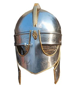 Casco Vikingo Medieval Premium al por Mayor, Protección de Cota de Malla Hecha a Mano, Armadura Histórica de Acero Suave y Latón Antiguo para el Hogar - Product Image 2