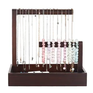 Soporte organizador para collar, soporte de exhibición para pulsera de joyería en forma de T doble, organizador de collar, estantes de joyería colgantes