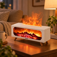 Humidificateur d'air à ultrasons pour cheminée, diffuseur d'huiles essentielles USB, lumière de nuit 7 couleurs, diffuseur d'arômes à effet flamme