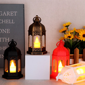 Venta al por mayor 13x7cm LED iluminar Castillo linterna ornamento plástico vela lámpara para decoración del hogar fiesta y Ramadán - Product Image 4