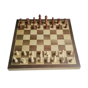 Conjunto de jogo de tabuleiro de xadrez, brinquedos de madeira de alta qualidade