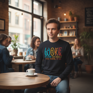 Camiseta de manga larga con cita de feminismo: "Woke, no es la insulta que crees que es" - Product Image 3