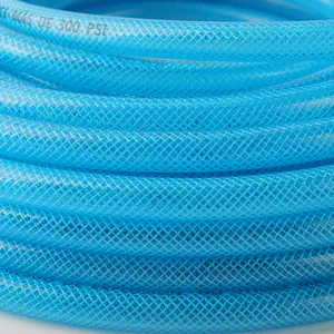 Polyurethane Hose BRAIDED Polyurethane 1/4 Inch ID X 25 Ft 300 PSI PU Air Compressor Hose With 1/4 MNPT Brass Endings