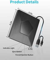 Grabadora de Blu-ray Portátil, Externa y Delgada, con USB 3.0 Tipo-C para MacBook Pro, Air, Windows 11/10, Laptop y Computadora de Escritorio