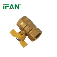Ifan haute pression 1/2 pouces femelle fileté cuivre forgé vanne de tuyau de gaz vanne à boisseau sphérique en laiton
