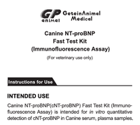 Kit de test rapide Getein Canine NT-proBNP (essai d'immunofluorescence) pour la détection quantitative in vitro du cNT-proBNP