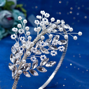 Diadema de lujo con diamantes de imitación para boda, accesorios para el cabello, corona, perla, nupcial - Product Image 3