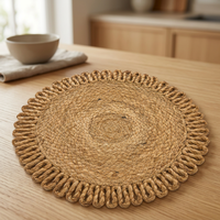 Tapis rectangulaire lavable en jute tressée Star Hometex, style moderne, couleur unie, antidérapant, à poils plats, pour chambre à coucher