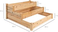Lit de jardin en bois surélevé à 3 étages, lot de jardinières écologiques pour plantes d'extérieur