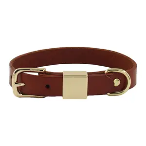 Soft and Sturdy Pet Collars Training and Walking Cow Leather Dog Collar