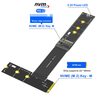 Câble Riser M.2 NVMe Key-M haute vitesse Carte adaptateur Nvme SSD 4.0 Câble flexible prend en charge 2230/2242/2260/2280 SSD 4.0 Compatible