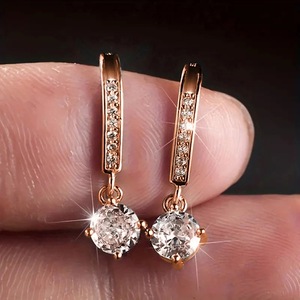 Minimalist Prong Ear <b>Hook</b> Drop <b>Earrings</b> For Women Sparkle Stone Dangle <b>Earrings</b> Daily Wear Fashion Jewelry Wholesale - Product Image 5