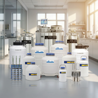Récipient cryogénique portable 1L-10L en alliage d'aluminium Dewar Petit réservoir d'azote liquide pour le stockage des échantillons