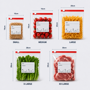 Bolsas de almacenamiento transparentes personalizadas con cierre deslizante de PE, aptas para alimentos, seguras para congelador, reutilizables, aptas para microondas, para frutas y verduras. - Product Image 4