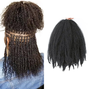 Bán buôn ngắn Marley braids 8 inch afro kinky <span class=keywords><strong>Twist</strong></span> Crochet braids Tóc tổng hợp kinky Marley <span class=keywords><strong>Twist</strong></span> phần mở rộng tóc - Product Image 1