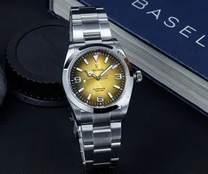 CRONOS Men Pilot <strong>Watch</strong> 36mm Automatic Mechanical Wristwatch BGW-9 Luminous 10ATM Waterproof PT5000 Gradient Sunray Dial - Product Image 4