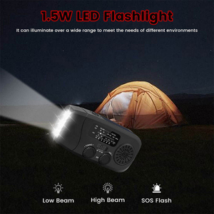 Radio <span class=keywords><strong>Linterna</strong></span> Multifuncional de Emergencia Solar Súper Brillante con Manivela Recargable - Product Image 6