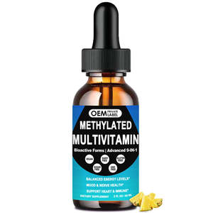 Gotas Líquidas Multivitamínicas Metiladas para Adultos OEM 8 en 1, Complejo B, B12, Folato, TMG, MTHFR para el Apoyo Inmunológico y la Energía Cerebral - Product Image 1