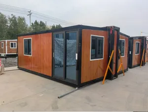 منزل مسبق الصنع على هيئة حاوية قابل للطي ويمكن توسيعه 20 قدمًا و40 قدمًا حسب الطلب من موردين في الصين، منازل بغرف نوم، منزل صغير قابل للطي والطي