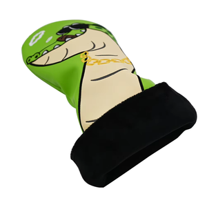 Housse de club de <span class=keywords><strong>golf</strong></span> en cuir PU imperméable brodée motif alligator de dessin animé avec doublure en peluche pour driver, fairway et hybride - Product Image 5