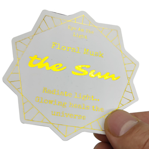 Op maat gedrukte waterdichte ronde speciaal gevormde kiss-cut logo-adhesieve vinyl <span class=keywords><strong>PVC</strong></span> kaarsenlabels sticker - Product Image 3