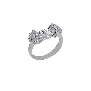 Bague en argent S925 pour femme, réglable, taille 8-12, accessoire DIY avec incrustation de perle vide, 155 anneaux en diamant - Product Image 5