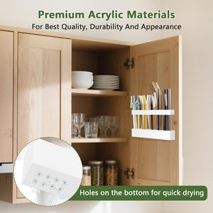 Ultra Sticky Reusable Tumbler Organizer <strong>Small</strong> Kitchen Container Acrylic Straw Holder Cabinet Door Wall Mounted <strong>Cupboard</strong> <strong>Storage</strong> - Product Image 2