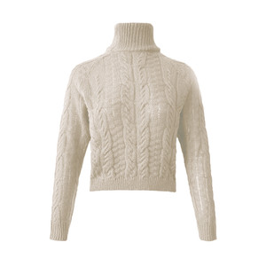 Suelto párr Mujer de <span class=keywords><strong>cuello</strong></span> de tortuga suéteres <span class=keywords><strong>Jersey</strong></span> linterna de manga corta suéter Casual de las mujeres suéter de punto - Product Image 6