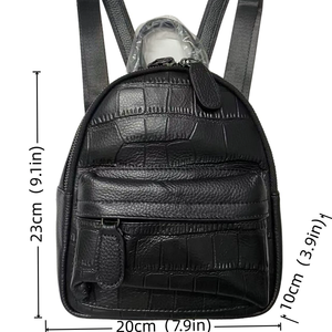 กระเป๋าเป้หนังแท้สำหรับผู้หญิง ลายจระเข้ ดีไซน์หรูหราอเนกประสงค์ เหมาะสำหรับช้อปปิ้งและเดินทาง - Product Image 2