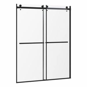 Porta Doccia Scorrevole Doppia in Vetro Temperato Moderno 8mm, Telaio Scorrevole Facile da Installare, Pulibile, Durevole, Ecologico, in Acciaio Inossidabile 304 - Product Image 2