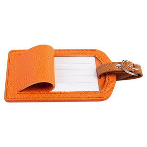 Étiquette de bagage en cuir avec insert de carte personnalisé, style à rabat traditionnel, cadeau de voyage pour lui, étiquette de bagage en cuir faite à la main - Product Image 4