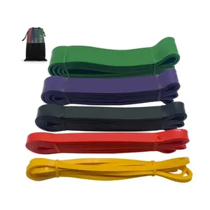 Aangepaste Lange Latex Workout Fitness Rubberen Lus Band Pull-Up Assist Band Set Van 5 Power Training Rekweerstandsbanden