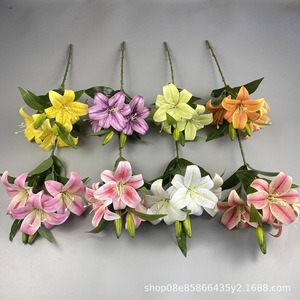 Lys artificiels à branche unique BH-01, haute simulation, pour décoration de mariage et de maison - Product Image 2