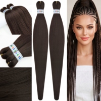 Extensions de cheveux synthétiques noires de 52 pouces, 90g, pour tresses pré-étirées, prix d'usine, vente en gros