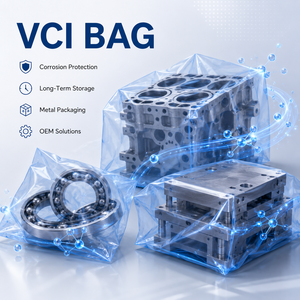 Bolsa de Plástico Transparente VCI Sellada, Resistente a la Humedad, de Grado de Exportación, para Piezas Metálicas Industriales, Venta al Por Mayor del Fabricante - Product Image 1