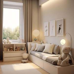 Muebles de Diseño Interior Estilo Crema de Color Sólido, Mesa y Gabinete Personalizables para Toda la Casa, para Aplicación en Villas - Product Image 4