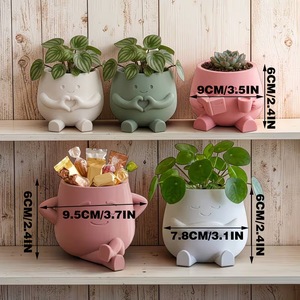 3D Printed Flower Pot For Succulents And Money Plants Desktop Storage Pen Holder Indoor Plant Container White Black Pink Green - Product Image 5