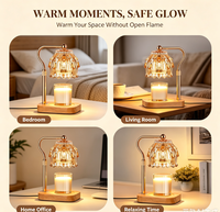 Lampe chauffe-bougie avec minuterie et variateur d'intensité, chauffe-cire moderne pour bougies parfumées en pot avec 2 ampoules