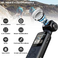 Caméra corporelle 4K avec microphone externe, mini caméra vidéo et audio de poche, caméra rotative