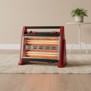 Chauffage de bureau infrarouge radiant électrique 1600W avec poignée, humidificateur et ventilateur intégrés, fonctionnement silencieux pour la pièce - Product Image 1