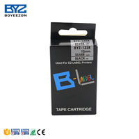Boyeezon BYZ-12SR Label harga murah 12mm pita Label hitam pada perak XR-12SR P sentuh untuk pita Printer