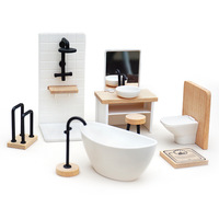 Miniature en bois : mobilier de salle de bain, petite toilette en bois pour jeu d'imitation dans la salle de bain, idéal pour la décoration de chambre.