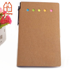 Custom Office A6 Size Self-adhesive Tear off Sticky Note Pad Attached Pen Message Leaving Kraft Recycled Memo Pad