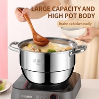Zhenneng 28 cm – Marmite vapeur 3 niveaux en acier inoxydable, cuiseur à couscous, marmite à bouillon – Batterie de cuisine professionnelle en acier inoxydable