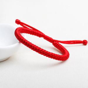 Hand-woven Red/Black Cord Adjustable Stackable Jewelry Handmade Woven Diamond Knot Red <b>Rope</b> <b>Bracelet</b> - Product Image 1