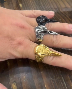 Fashion Jewelry <b>Ring</b> For Women Fine Jewelry <b>Ring</b> Stainless Steel Jewelry <b>Ring</b> Gold Plated Jewelry Engagement <b>Ring</b> <b>Skull</b> Raven - Product Image 1