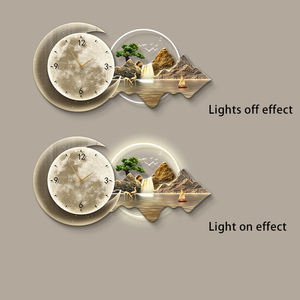 新しいスタイルの風景画Led 3d金属時計吊り装飾家の装飾壁アートLedライトペインティング - Product Image 6