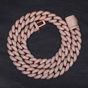 Catena di Lusso in Ottone Placcato Oro Rosa, Larghezza 20mm, Stile <span class=keywords><strong>Hip</strong></span> <span class=keywords><strong>Hop</strong></span>, Unisex, con Confezione Regalo, per Appassionati di Streetwear - Product Image 1