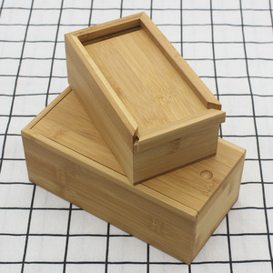 Boîte à bijoux en bambou, organisateur de rangement rectangulaire à tiroir coulissant, petite et grande taille, en bois naturel, pour bijoux et accessoires - Product Image 3